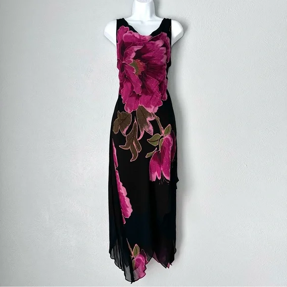 Gorgeous Vintage Floral Beaded Dress - Picture 9 of 9